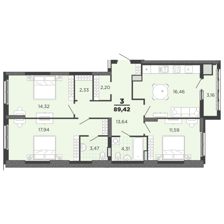 ЖК «Академик», корпус 3, №28