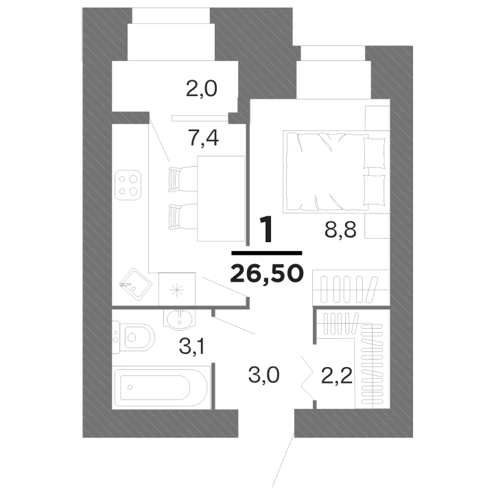 ЖК &laquo;Бирюзова Парк&raquo;, корпус 2, №186