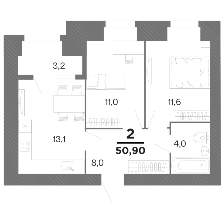 ЖК «Бирюзова Парк», корпус 2, №300