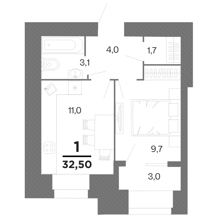 ЖК &laquo;Бирюзова Парк&raquo;, корпус 2, №104